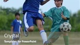  Presentation with football blue - Slides consisting of kaposvar-hungary-july-18-unidentified background and a gray colored foreground