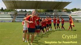  Presentation with final - Presentation design consisting of kaposvar-hungary-july-21-macedon background and a tawny brown colored foreground