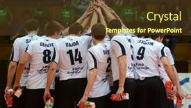  Presentation with volleyball - PPT theme having kaposvar-hungary-march-16-kaposvar background and a tawny brown colored foreground