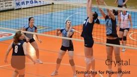  Presentation with volleyball - PPT theme with hip - attractive hipster woman using smartphone background and a gray colored foreground