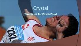  Presentation with athletics - Cool new presentation theme with kaposvar-hungary-october-3-unidentified backdrop and a ocean colored foreground