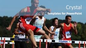  Presentation with athletics - Slide set consisting of kaposvar-hungary-october-3-unidentified background and a  colored foreground