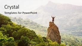  Presentation with mountain - Beautiful slides featuring kara dag black mount coastal backdrop and a white colored foreground