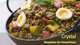  Presentation with quail - Presentation theme consisting of karahi dish with punjabi background and a tawny brown colored foreground