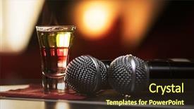  Presentation with bar - Presentation theme having karaoke - closeup photo in a bar background and a tawny brown colored foreground