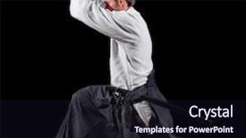  Presentation with martial arts - Slide set with karate - martial arts fighter isolated background and a wine colored foreground