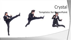  Presentation with condolence white wax candle - Beautiful PPT layouts featuring karate business suit - young businessman isolated backdrop and a  colored foreground