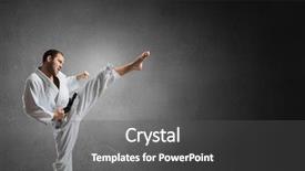  Presentation with karate - Beautiful PPT layouts featuring karate man training backdrop and a dark gray colored foreground