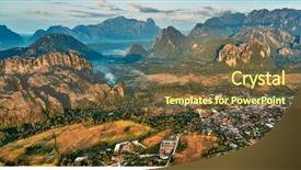  Presentation with bird eye view - PPT layouts having karet - aerial bird's-eye sunrise time view background and a tawny brown colored foreground