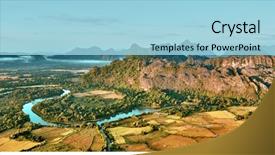  Presentation with bird eye view - Slide deck enhanced with karet - aerial bird's-eye sunrise time view background and a light blue colored foreground