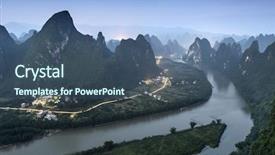  Presentation with china - Audience pleasing presentation consisting of karet - karst mountain landscape backdrop and a ocean colored foreground