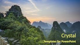  Presentation with china - Colorful PPT layouts enhanced with karet - karst mountains in guilin china backdrop and a tawny brown colored foreground