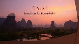  Presentation with pasig river - Presentation theme featuring karet - li river or lijiang is background and a coral colored foreground