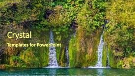  Presentation with waterfalls - Colorful PPT theme enhanced with karet - several picturesque waterfalls falling backdrop and a tawny brown colored foreground