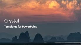  Presentation with sunset - Amazing slide set having karet - sunset on the phang nga backdrop and a dark gray colored foreground