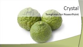  Presentation with white green - PPT layouts enhanced with karir - whole kaffir limes on white background and a  colored foreground