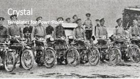  Presentation with karl marx - Audience pleasing slide deck consisting of karl bulla - military riders backdrop and a gray colored foreground