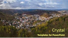 Presentation with czech republic - Cool new presentation theme with karlovy-vary-in-czech-republic backdrop and a tawny brown colored foreground