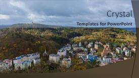  Presentation with czech republic - PPT theme consisting of karlovy-vary-in-czech-republic background and a light blue colored foreground