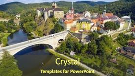  Presentation with czech republic - Cool new PPT theme with karlovy vary spa in czech backdrop and a tawny brown colored foreground