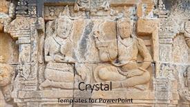  Presentation with karma - PPT theme with karma - borobudur temple near yogyakarta background and a coral colored foreground