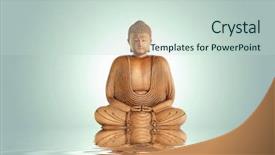  Presentation with meditation green - Presentation with karma - buddha in meditation with reflection background and a soft green colored foreground
