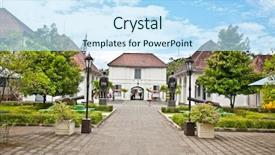  Presentation with karma - Cool new PPT theme with karma - fort vredeburg museum in yogyakarta backdrop and a sky blue colored foreground