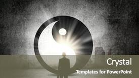  Presentation with karma - PPT theme enhanced with karma - rear view of businessman looking background and a gray colored foreground