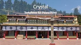  Presentation with sikkim - Beautiful slide deck featuring karma - rumtek monastry near gangtok backdrop and a teal colored foreground