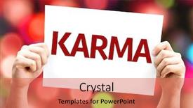  Presentation with karma - Beautiful presentation featuring karma card with colorful background backdrop and a coral colored foreground