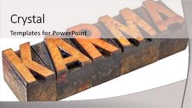  Presentation with karma - Presentation design featuring karma word abstract - an isolated background and a  colored foreground