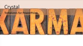  Presentation with karma - Slide set having karma word abstract - isolated text background and a yellow colored foreground