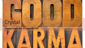  Presentation with karma - Amazing theme having karma word abstract - isolated text backdrop and a gold colored foreground