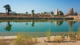  Presentation with ancient civilization - PPT layouts having karnak-temple-complex-green-grass background and a coral colored foreground