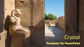  Presentation with ancient doorway - Presentation theme featuring karnak-temple-complex-in-luxor background and a tawny brown colored foreground