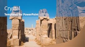  Presentation with civilization - Presentation having karnak-temple-complex-ruins background and a teal colored foreground
