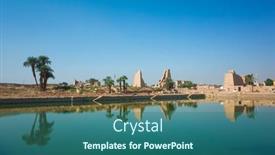  Presentation with karnak - Presentation theme having karnak-temple-complex-the-sacred background and a ocean colored foreground