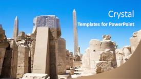  Presentation with karnak - Cool new slide set with karnak temple luxor egypt backdrop and a teal colored foreground