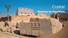  Presentation with karnak - Presentation theme consisting of karnak-temple-ruins background and a teal colored foreground