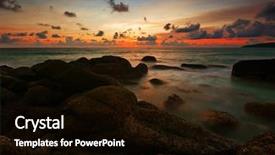  Presentation with tropical beach sunset - Presentation theme consisting of karon beach phuket island kingdom background and a  colored foreground