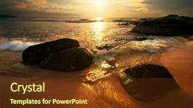  Presentation with tropical beach sunset - Slides enhanced with karon beach phuket island kingdom background and a tawny brown colored foreground