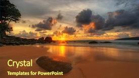  Presentation with tropical beach sunset - Cool new theme with karon beach phuket island kingdom backdrop and a tawny brown colored foreground