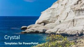  Presentation with geological - Cool new PPT theme with karst-cave-in-the-limestone backdrop and a ocean colored foreground