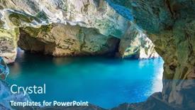  Presentation with water color - Cool new presentation design with karst-cave-rosh-a-nikra backdrop and a ocean colored foreground