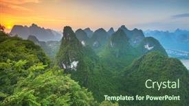  Presentation with philippines china flags - PPT theme with karst mountains of xingping guilin china karst mountains of xingping guilin china at dawn background and a tawny brown colored foreground