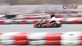  Presentation with racing - Cool new slides with kart racing - go cart racer backdrop and a coral colored foreground