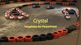  Presentation with safety - Colorful theme enhanced with kart racing - safety barriers made of old backdrop and a tawny brown colored foreground