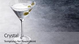  Presentation with dark space - Cool new slide deck with kartini - martini cocktail on dark stone backdrop and a light gray colored foreground
