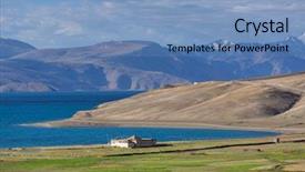  Presentation with ladakh - Beautiful PPT theme featuring karzok village in changtang plateau backdrop and a teal colored foreground