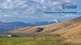  Presentation with village india - Cool new slide deck with karzok village in changtang plateau backdrop and a light blue colored foreground